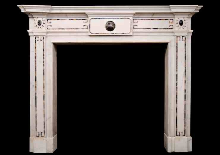 Athenian marble inlay fire surround