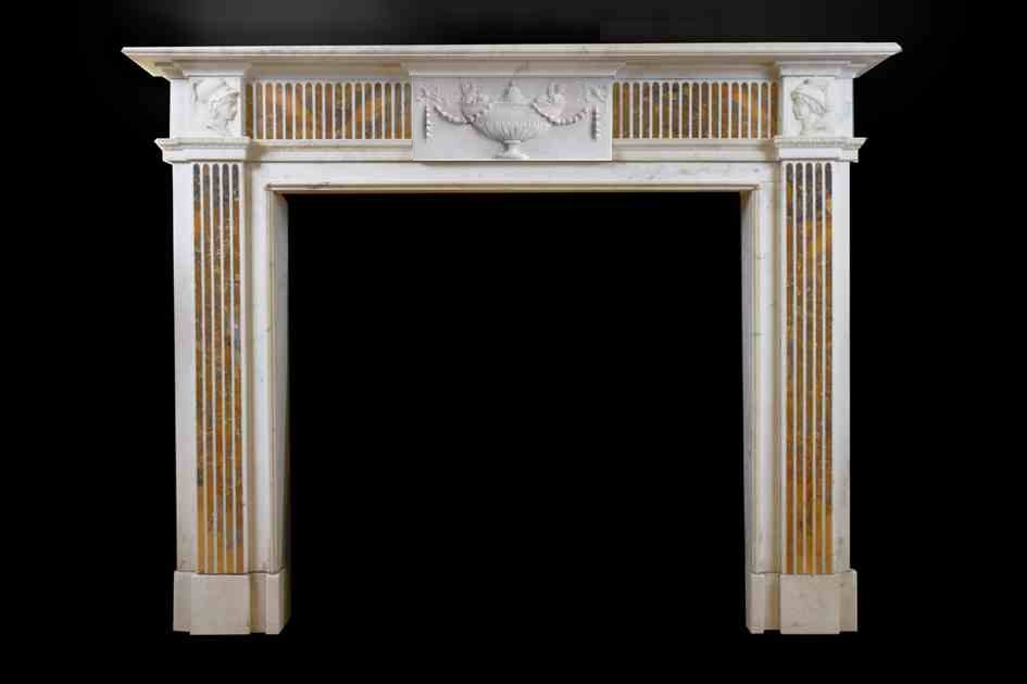 Repton Inlaid Neo Classical marble fire surround